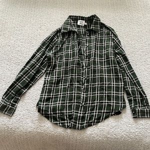 Oversized plaid button down shirt